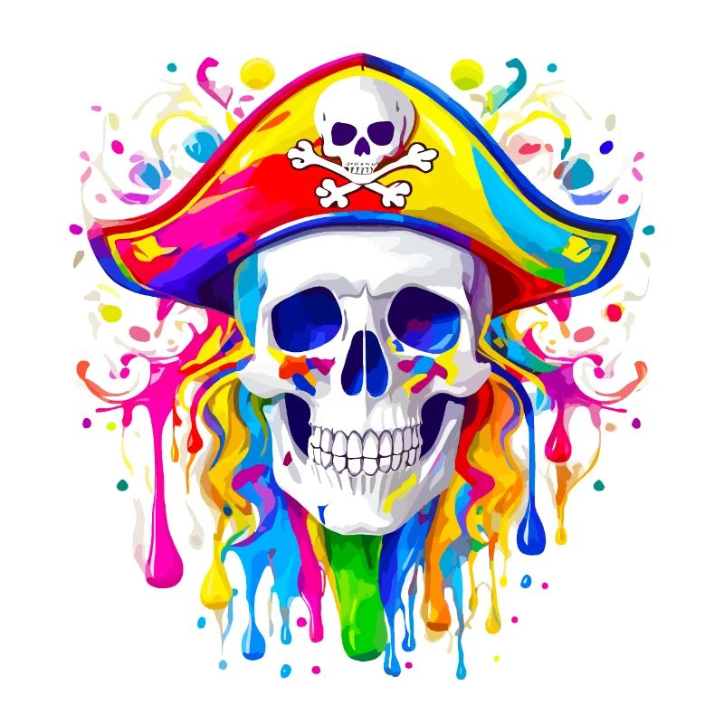 Skull pirate coloré