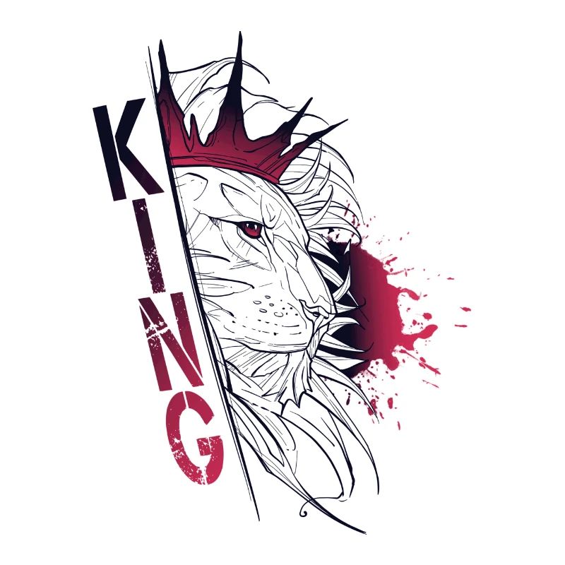 Sketch trash lion - KING