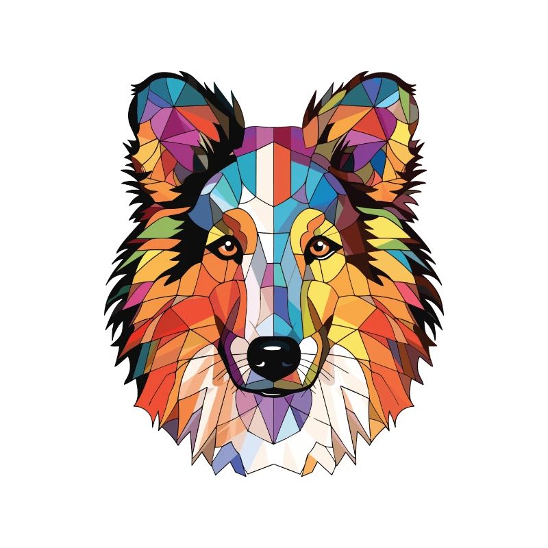 Sheltie Hunderasse bunte Aquarell-Illustration