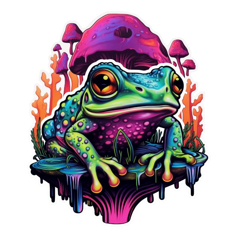 Trippiger psychedelischer Pilzfrosch