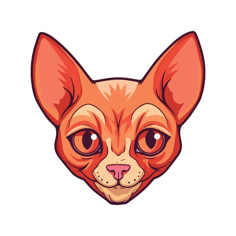 Illustration à l’aquarelle de dessin animé Devon Rex chat rouge