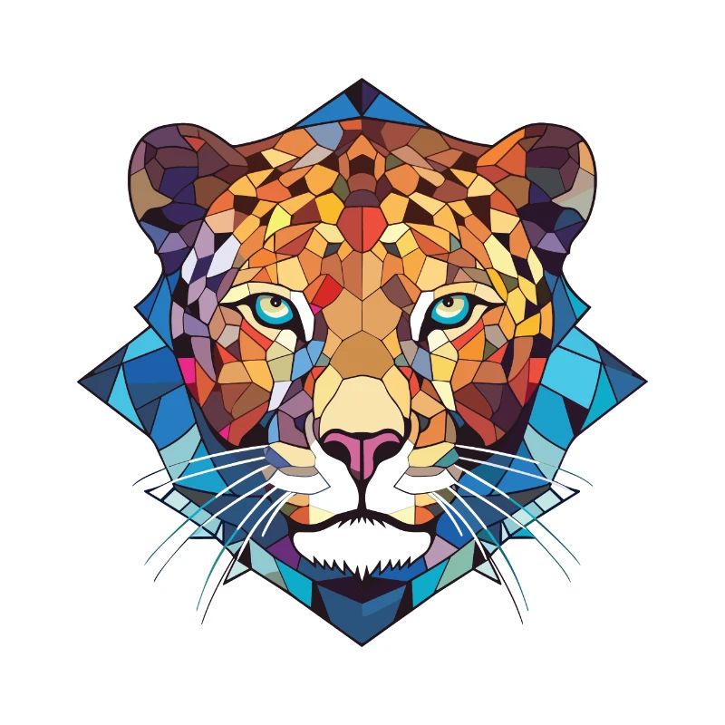 Leopard buntes Aquarell Tier Illustration