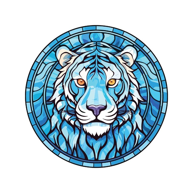Blauer Wassertiger Buntes Aquarell Tier Haustier
