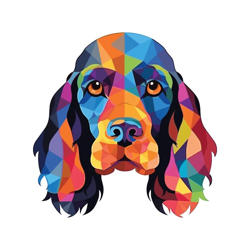 American Cocker Spaniel chien aquarelle colorée