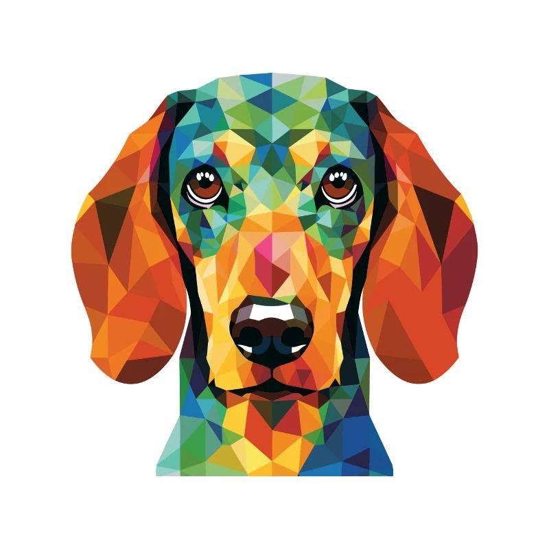 Alpen Dachsbracke Hunderasse buntes Aquarell