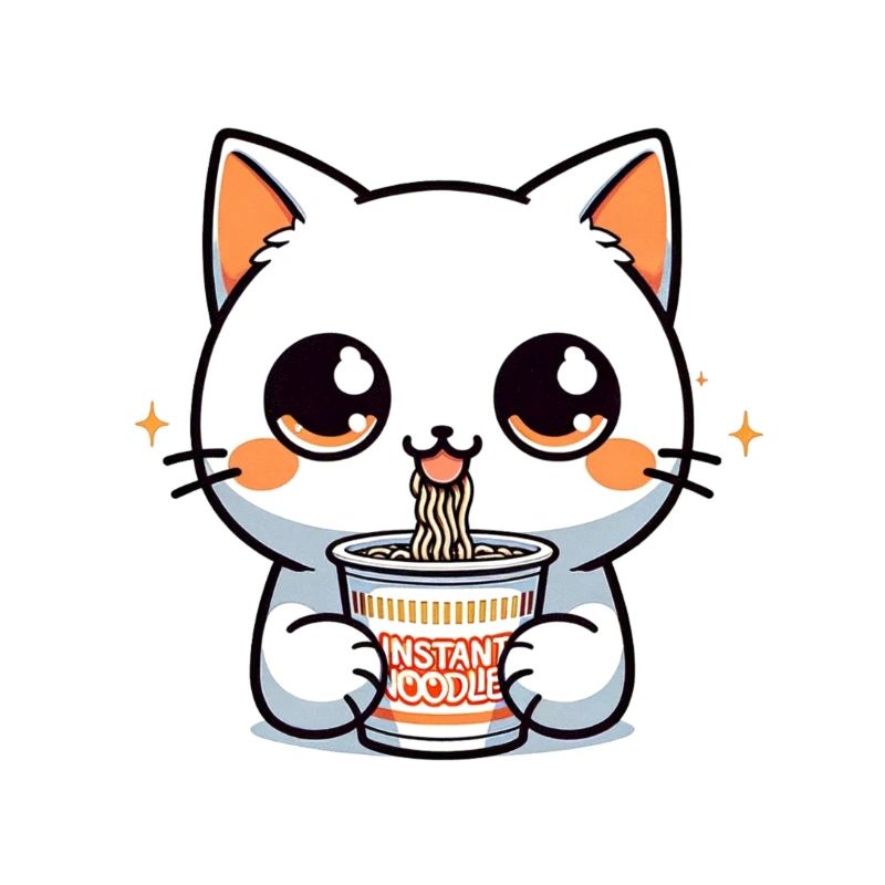 Instant Noodles Katze: Anime Minimalismus