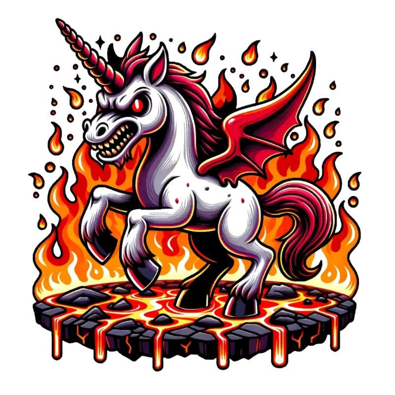 Licorne de feu maléfique