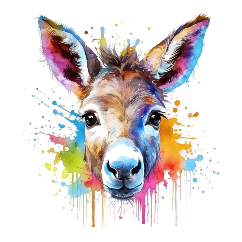 Mets un peu de couleur avec cet bébé âne!