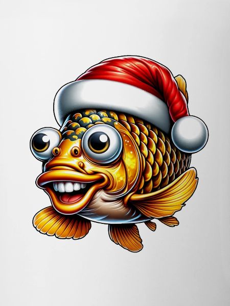 Weihnachtskarpfen: Lustiger Fisch mit Mütze