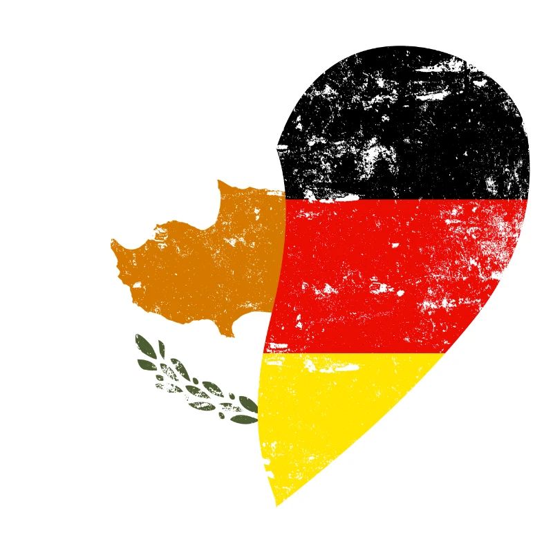Chypre Allemagne Drapeau Coeur