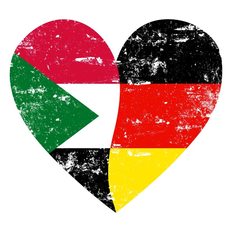 Soudan Allemagne drapeau coeur