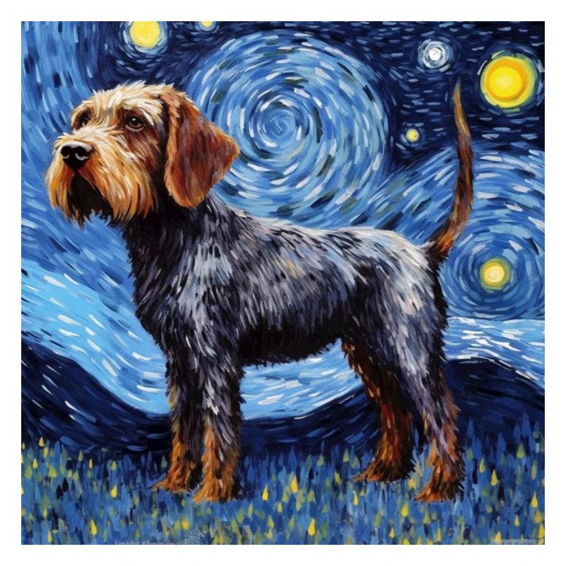 German Wirehaired Starry Night