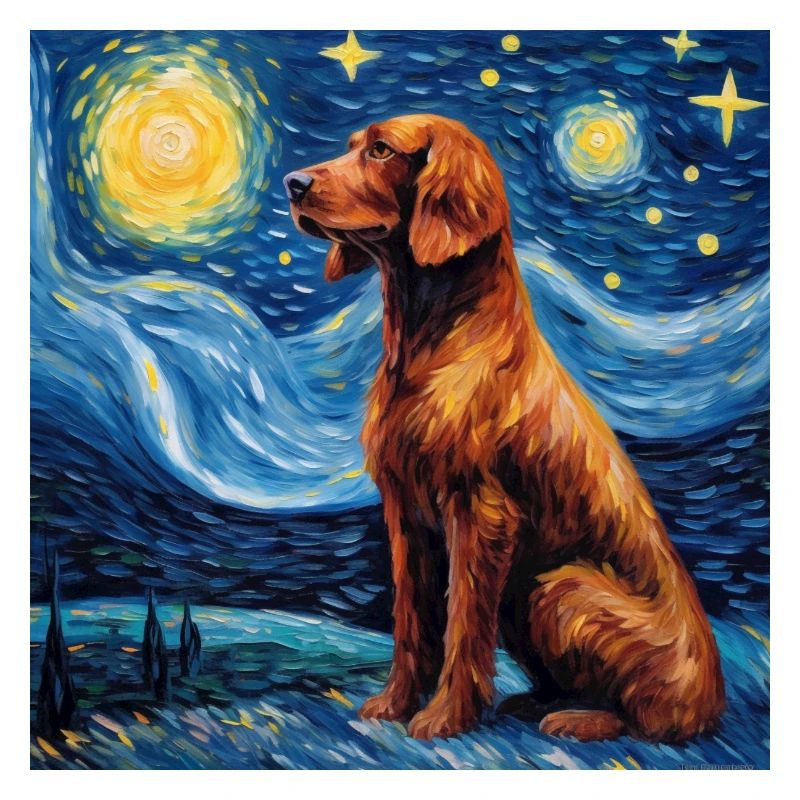 Irish Red Setter Starry Night