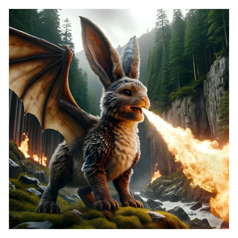 Feuerspeiender Hase Drache #13