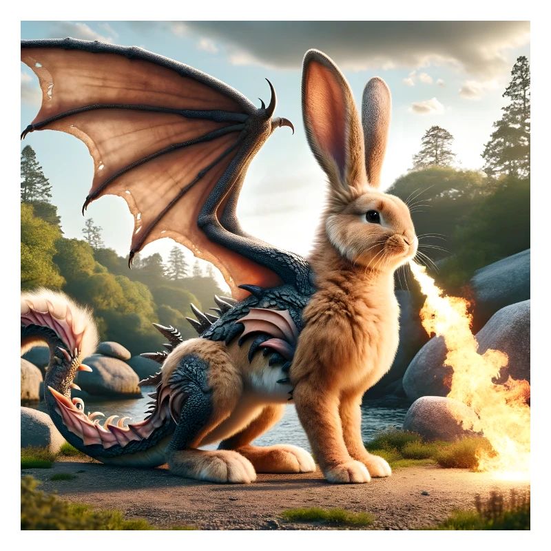 Feuerspeiender Hase Drache #07