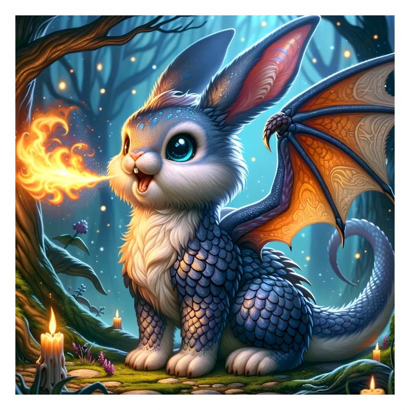 Feuerspeiender Hase Drache #02