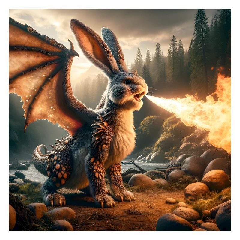 Feuerspeiender Hase Drache #14