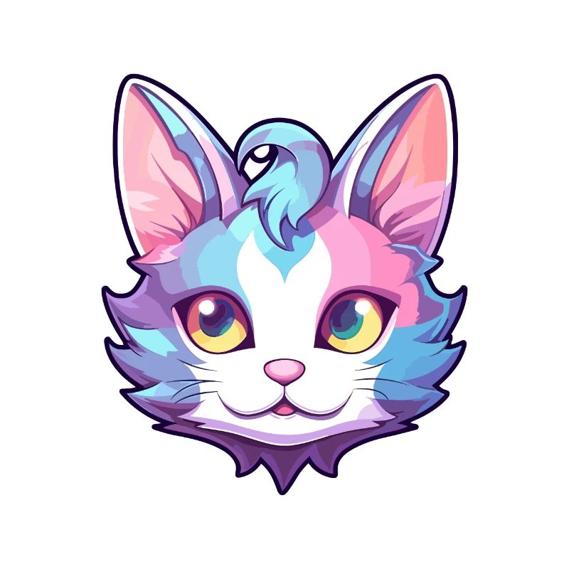 Devon Rex Cat Breed aquarelle dessin animé Kawaii animal de compagnie