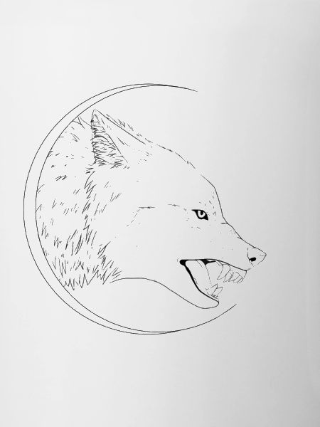 Wolf im Mond