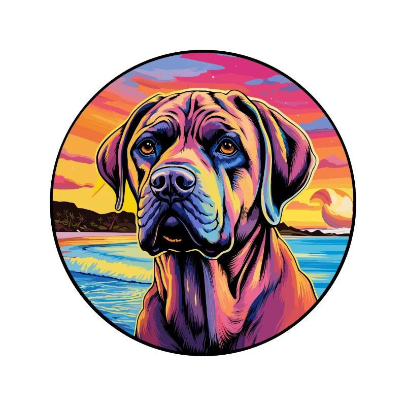Mallorca Mastiff Hunderasse Bunte Karikatur Wasserc