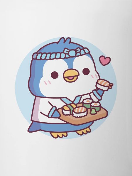 Cute Blue Penguin Sushi Chef