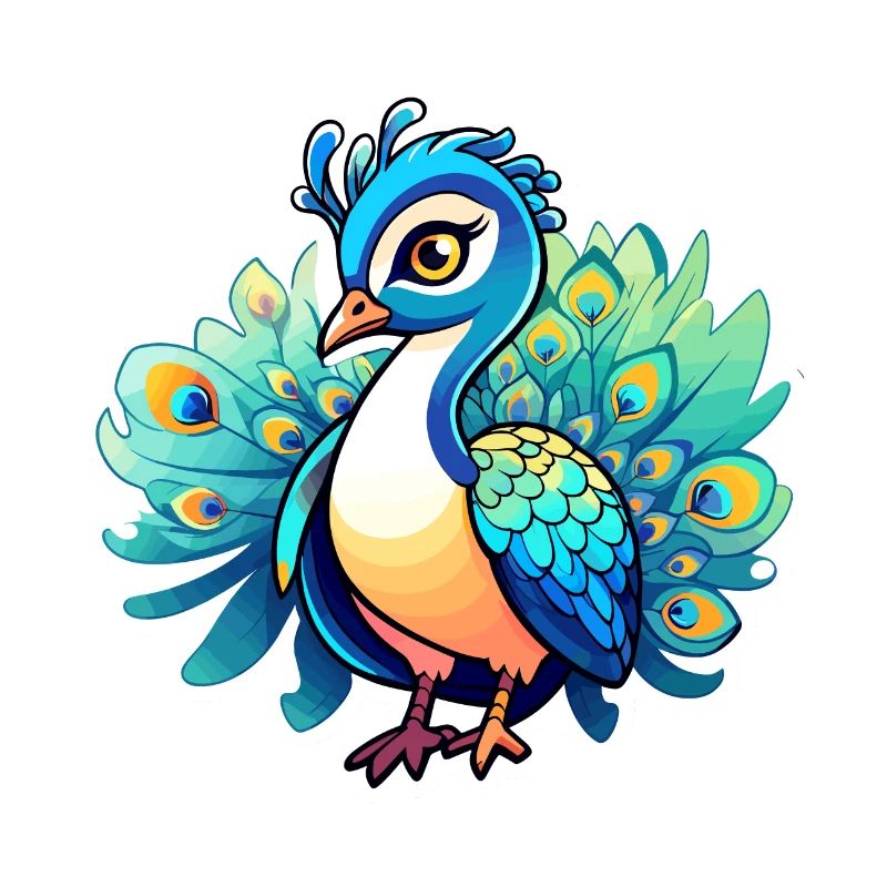 Dessin d’oiseau paon