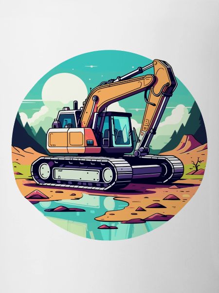 Excavator Construction Site Drawing