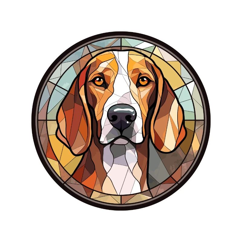Treeing Walker Coonhound chien race vitrail C