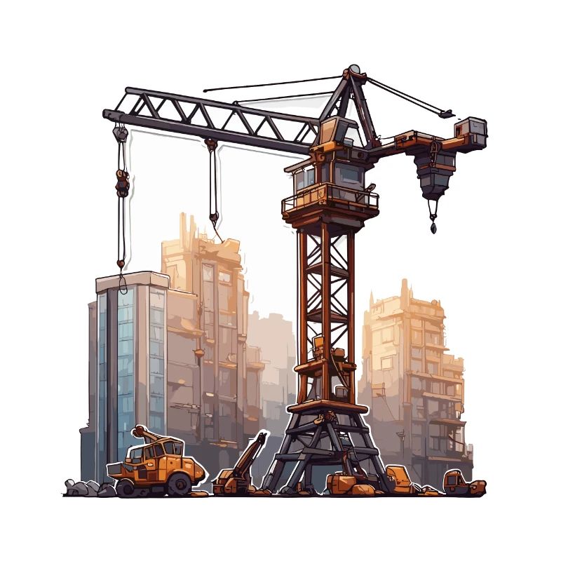 Crane / construction site / winch / crane system