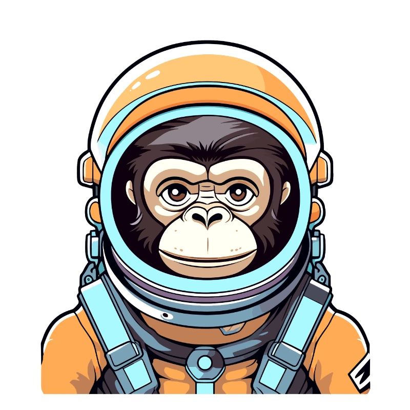 Monkey Astronaut Illustration