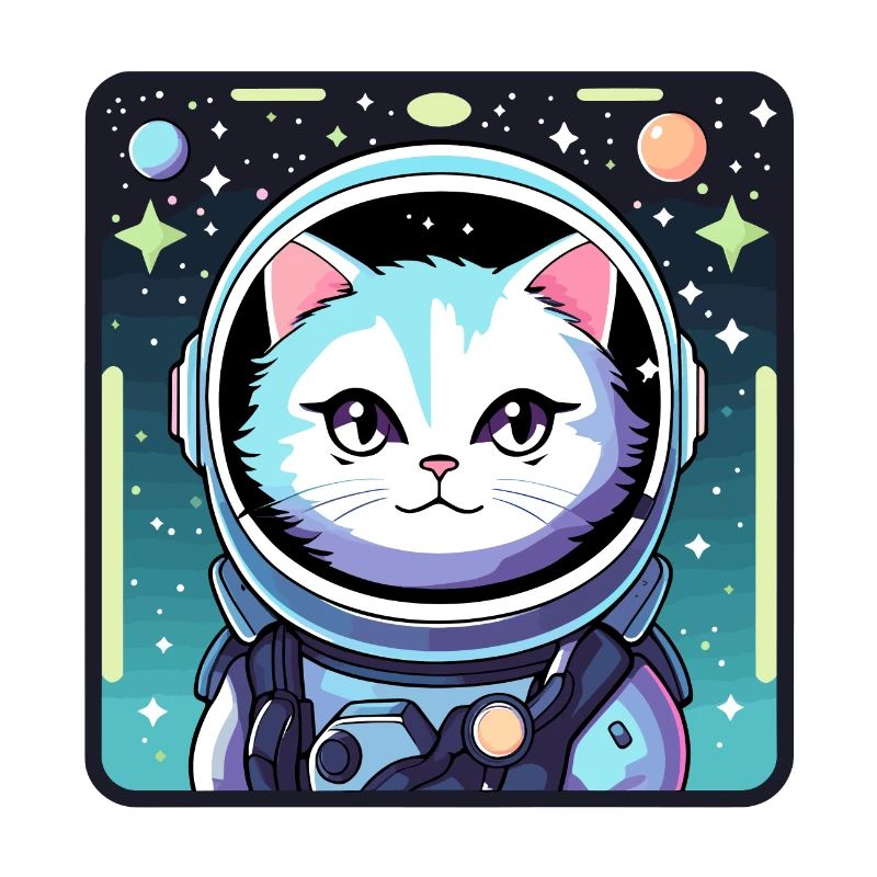 Illustration de chat astronaute