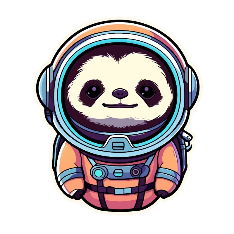 Sloth Astronaut Illustration