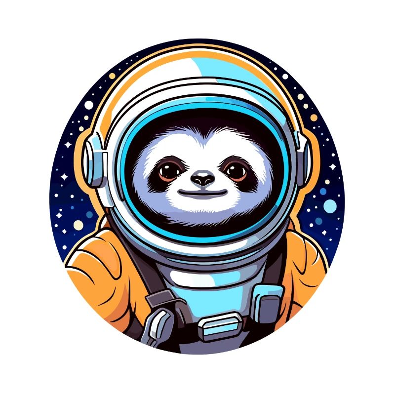 Sloth Astronaut Illustration