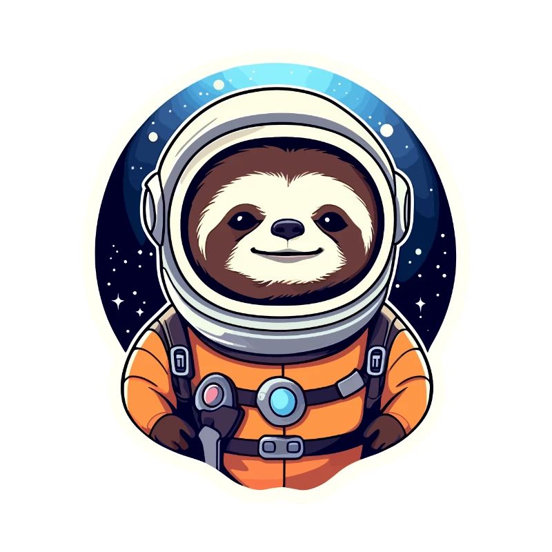 Sloth Astronaut Illustration