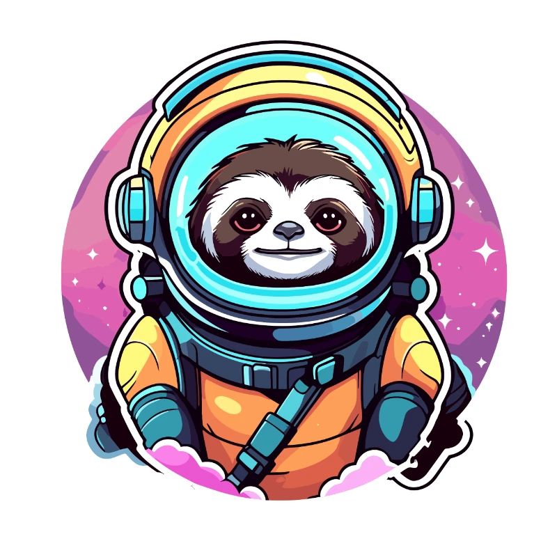 Sloth Astronaut Illustration