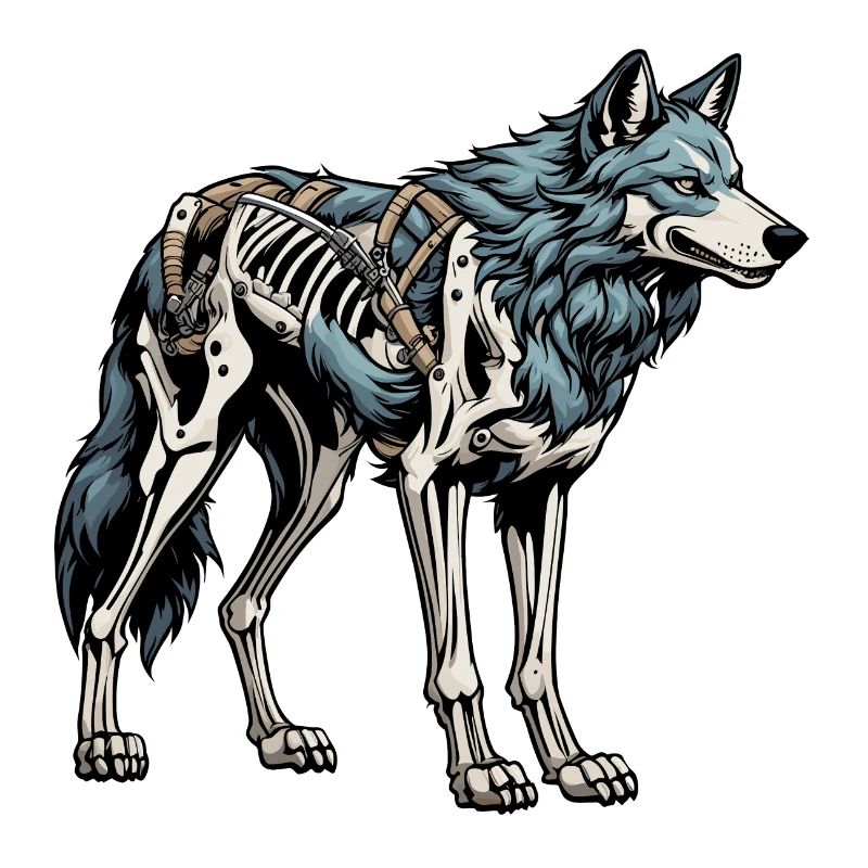 Wolf Skeleton Illustration