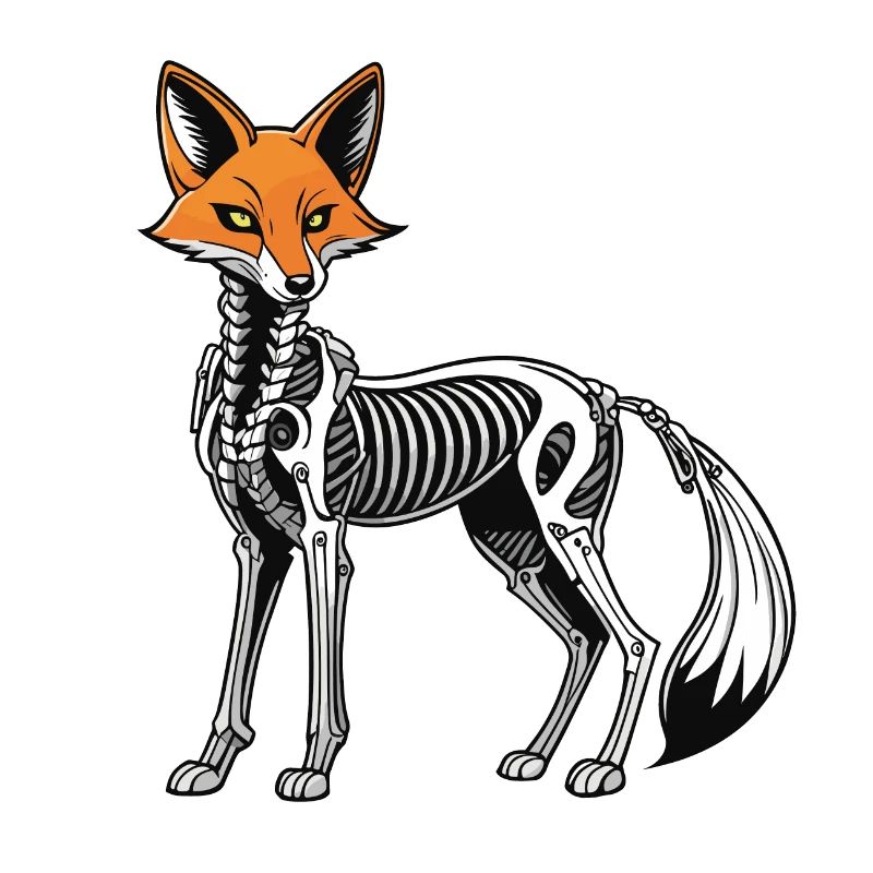 Fox Skeleton Illustration