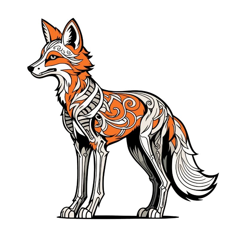 Fuchs Skelett Illustration