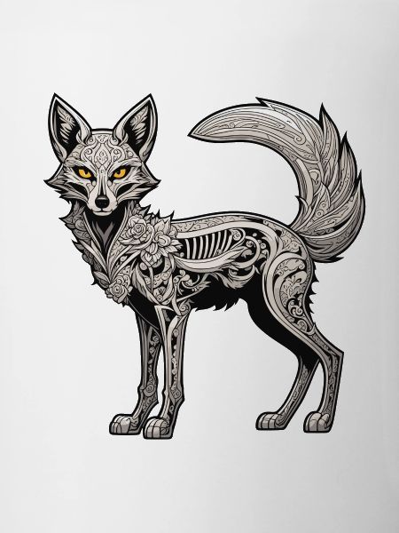 Fox Skeleton Illustration