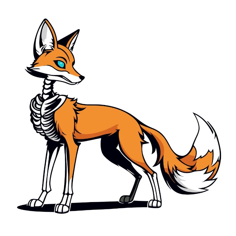 Fuchs Skelett Illustration
