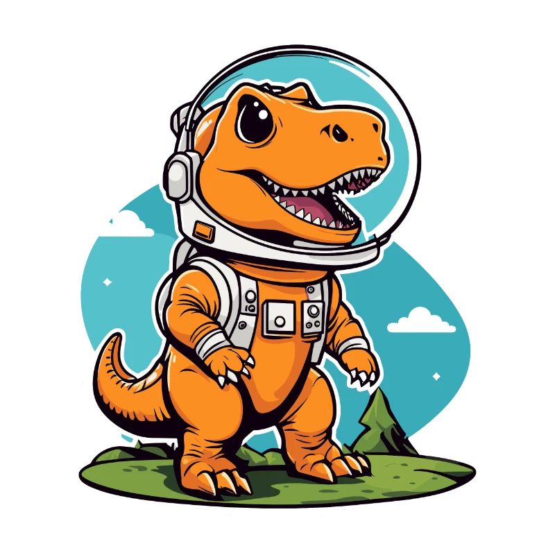 Dinosaur Astronaut Illustration