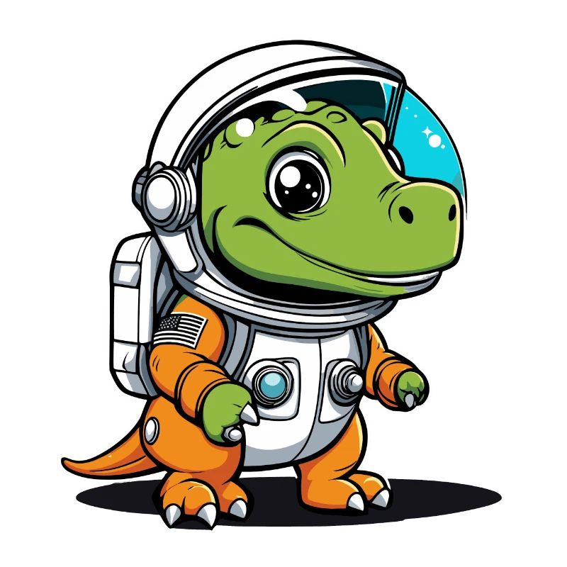 Dinosaur Astronaut Illustration