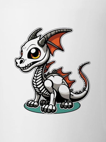Cute Dragon Skeleton Illustration