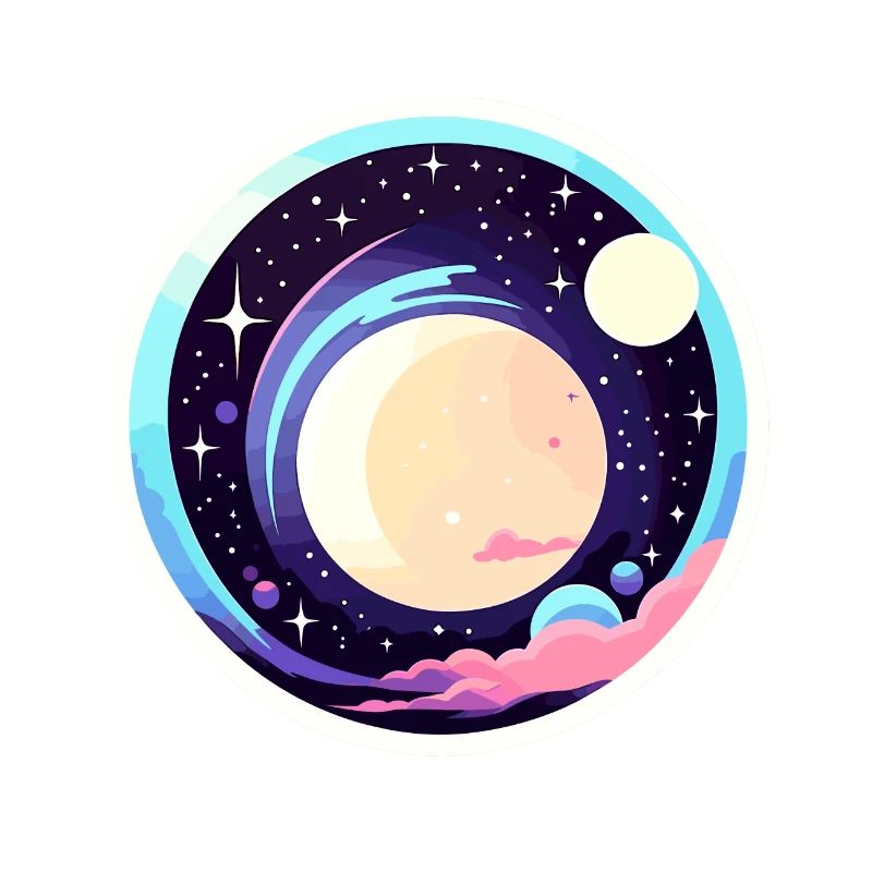 Moon Landscape Illustration