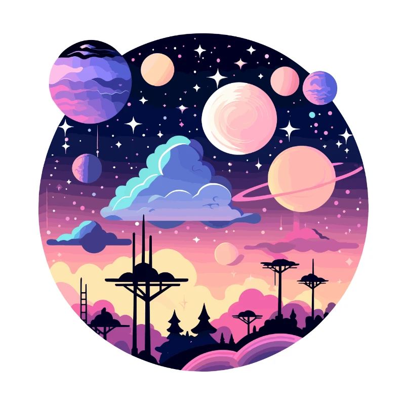 Moon Landscape Illustration