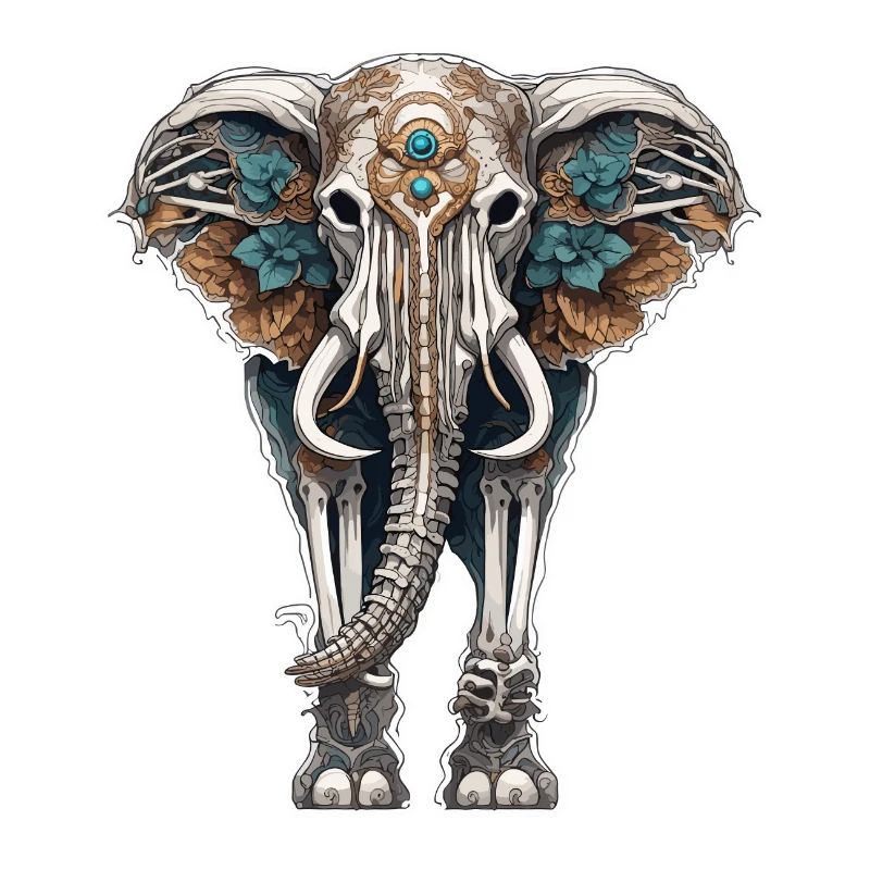 Elephant / Animal / Oriental / Flowers / Pattern