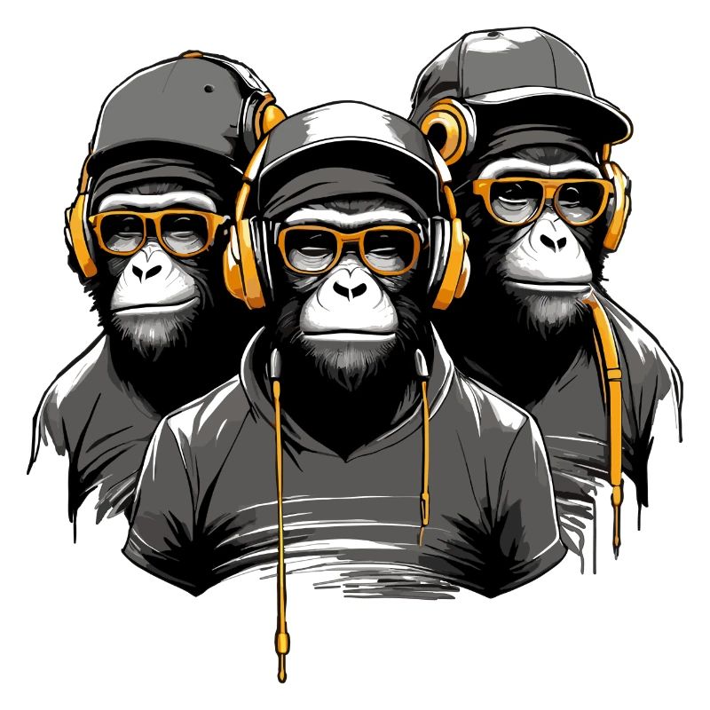 Ape Squad - Cool Monkey Trio avec lunettes de soleil