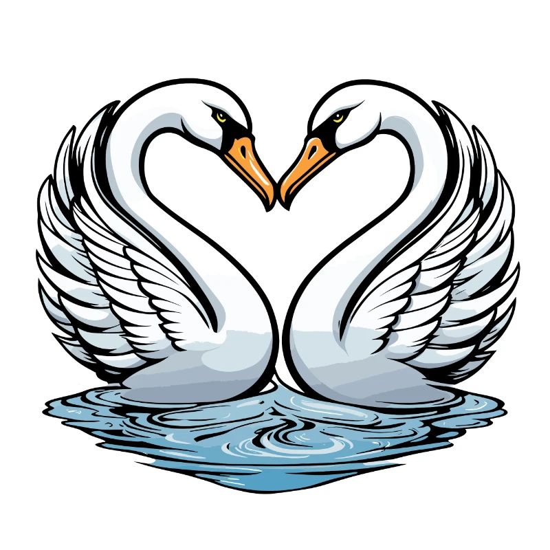 Schwan Valentinstag Illustration