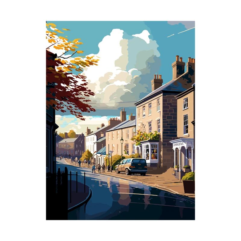 Skipton Angleterre Yorkshire Vintage affiche de voyage