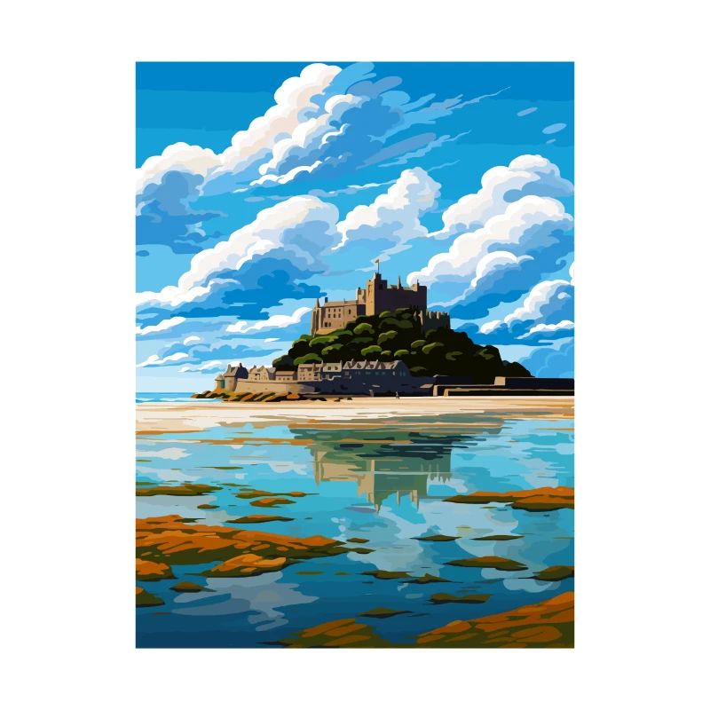 St Michaels Mount Cornwall Vintage Reiseposter